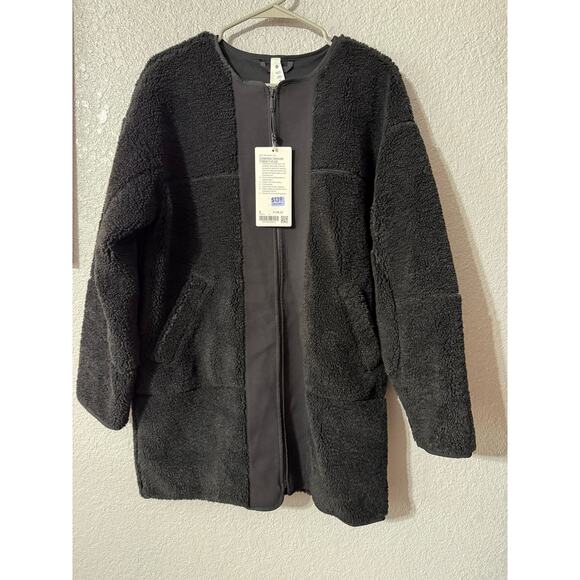 Lululemon Collarless Textured Fleece Full Zip size 8 in black - Picture 5 of 7